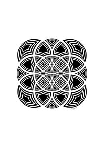 Geometric Fractal Design - Black And White  von Maggie B Design