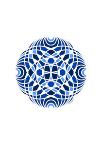 Geometric Mosaic Mandala - Blue  by Maggie B Design