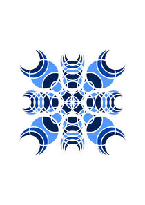 Futuristic Geometric Design - Blue by Maggie B Design