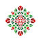 Size-a4-folk-art-flower-red-green-etsy-magie-b-printdesign