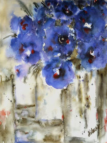 Blumenmalerei - Blaue Blüten by Chris Berger