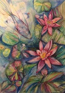 Prickly water lily 3 by Myungja Anna Koh