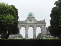 The Triumphal Arch in Cinquantenaire Parc in Brussels, Belgium by ambasador