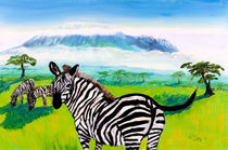 Zebras vor dem Kilimandscharo von Christian Seebauer