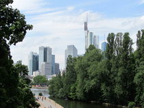 Panorama of Frankfurt skyline, the financial center of the country, Germany by ambasador