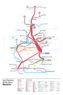 Game of Thrones Transit Map in French von Michael Tyznik