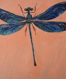 Libelle mit blauen Flügeln von Gregor Wiggert