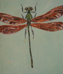 Libelle mit roten Flügeln von Gregor Wiggert