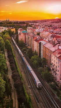 The Train Going Under Vysehrad by Tomas Gregor
