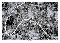 paris map b&w von Dennson Creative