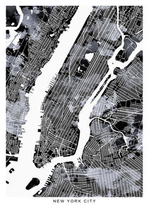 New York map b&w von Dennson Creative