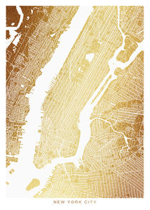 New York map gold by Dennson Creative
