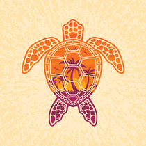 Tropical Sunset Sea Turtle Design by John Schwegel