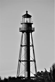 Alter Sanibel Leuchtturm, in schwarz-grau by assy