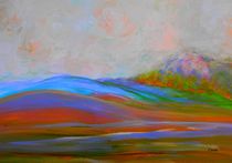  Clouds Rolling In Abstract Landscape Turquoise von eloiseart
