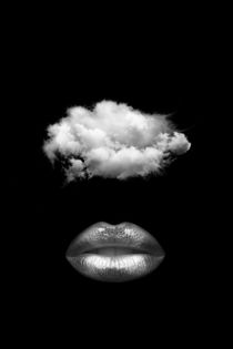 'Lips and white cloud. Digital collage' by dreamyfaces