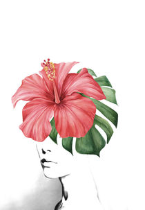 Hibiscus portrait collage by dreamyfaces