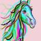 Teal-and-pink-horse-portrait