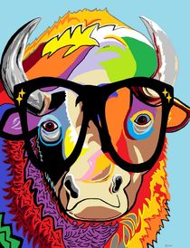 Hipster Bison "Buffalo" by eloiseart
