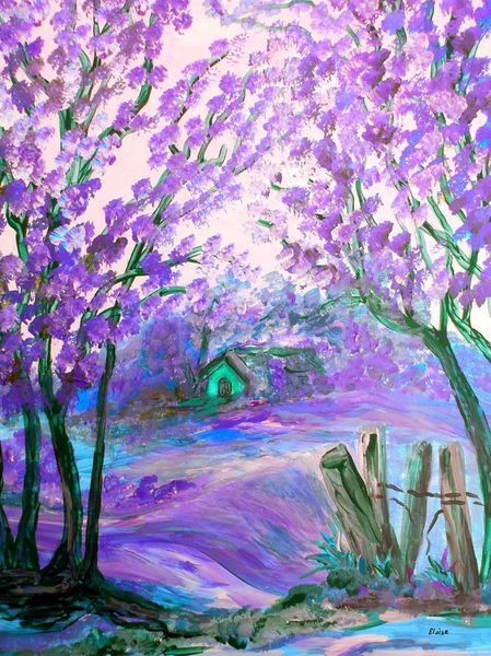 Purple-abstract-landscape-with-trees
