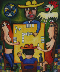 A game of domino between friends von Roger Dartiguenave
