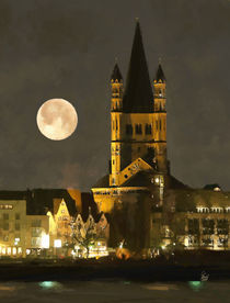 Köln, Groß St. Martin bei Nacht von Lothar R. Fanslau