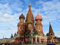 St. Basil's Cathedral on Red Square in Moscow by ambasador