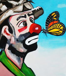 CLOWN WITH BUTTERFLY KISS by Nora Shepley