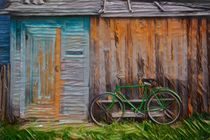The Green Bike by the Door von David Frigerio