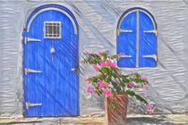 Blue Door and Window by David Frigerio