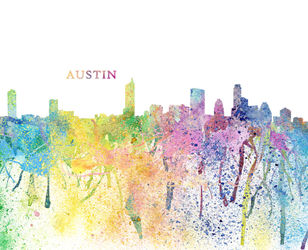 Austin-texas-skyline-silhouette-impressionistic-splash