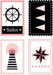 Design stamps pink black by Jana Guothova