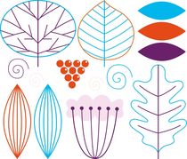Design  flowers with leaves by Jana Guothova