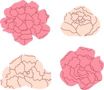 Design pink  flowers on white by Jana Guothova