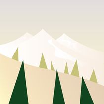 Design hills beige green by Jana Guothova