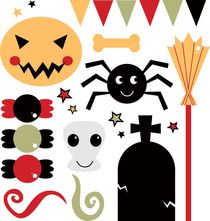 design cute Halloween icons von Jana Guothova