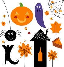 halloween icons on w. by Jana Guothova