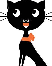 cute black smiling kitten by Jana Guothova