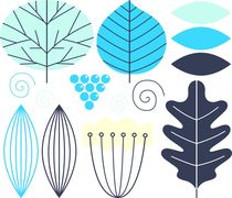 wint design leaves blue by Jana Guothova