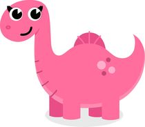 Little cute cutie pink smiling Dino by Jana Guothova