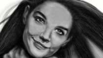 Katie Holmes Digital Airbrush by Jeff Roffey