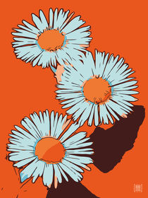 Blumen Poster Gänseblümchen orange von Robert H. Biedermann