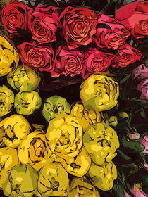 Blumen Poster „Flowers yellow-red“ von Robert H. Biedermann