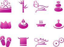 wellness icons, design pink on white by Jana Guothova