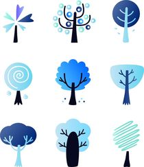 design winter trees on white by Jana Guothova
