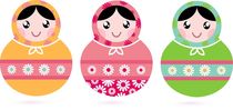 kids design matroshka icons - pink von Jana Guothova