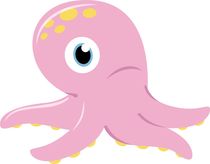Pink cutie kids Octopus  by Jana Guothova