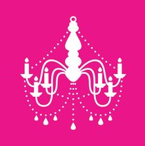 White design Chandelier on pink von Jana Guothova