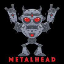 Metalhead - Heavy Metal Robot Devil - With Text by John Schwegel