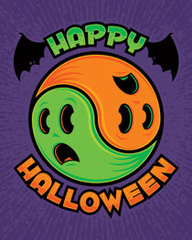 Happy Halloween Ghost Yin-Yang by John Schwegel